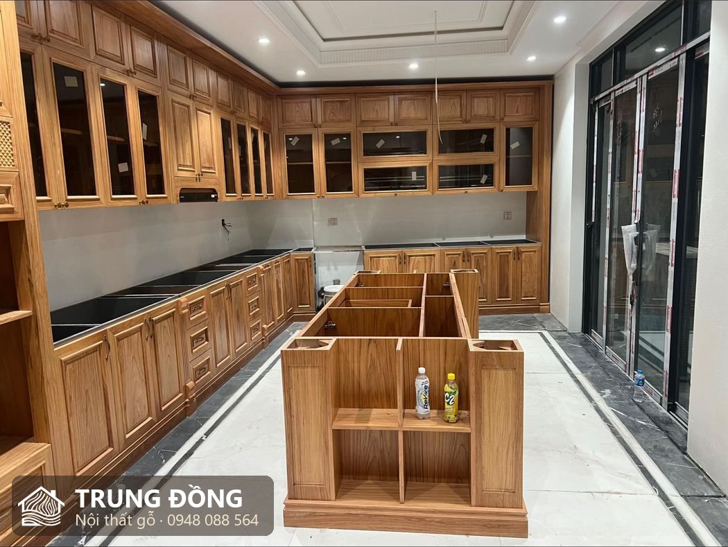 Đảo bếp gỗ
